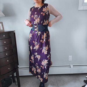 Vintage Studio Brown and Floral Sleeveless Maxi Dress